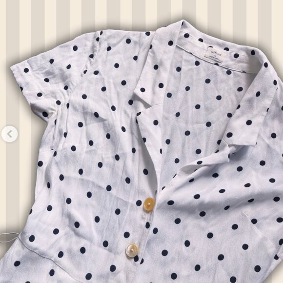 Second Hand Wilfred White + black polka dot button-up dress - Size: XSmall - Picture 5 of 7